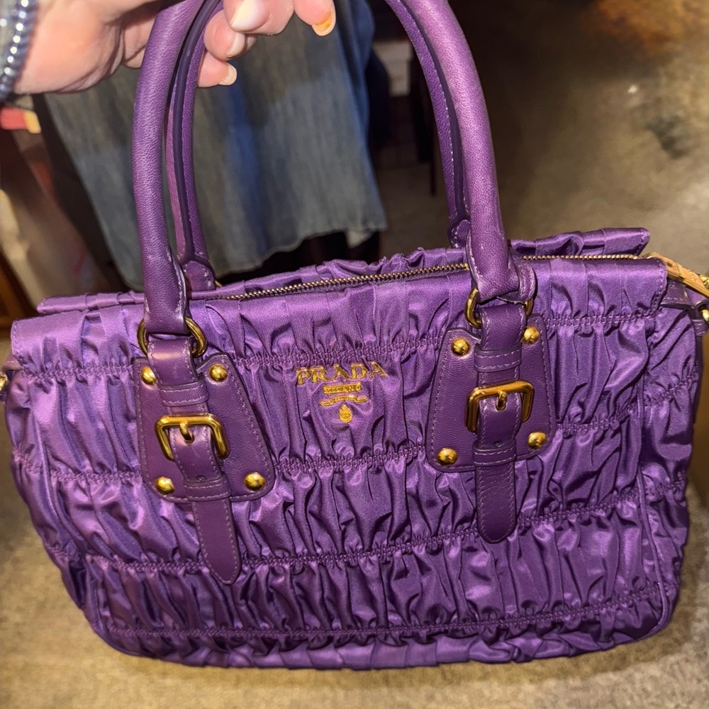 *****SOLD*****  Prada Purple Ruched Satchel